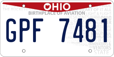 OH license plate GPF7481
