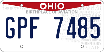 OH license plate GPF7485
