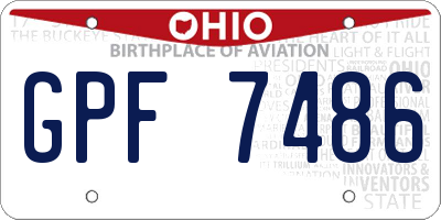 OH license plate GPF7486