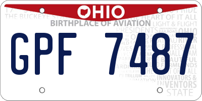 OH license plate GPF7487