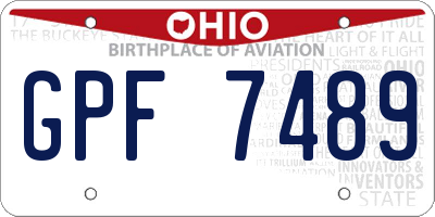 OH license plate GPF7489