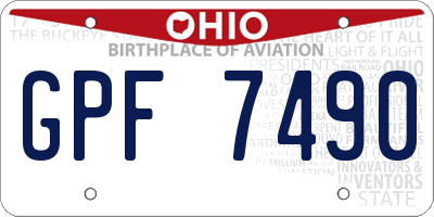 OH license plate GPF7490