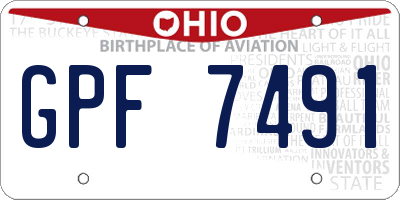 OH license plate GPF7491