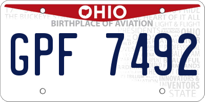 OH license plate GPF7492