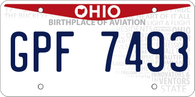 OH license plate GPF7493