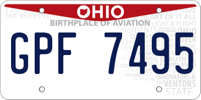 OH license plate GPF7495