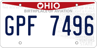 OH license plate GPF7496