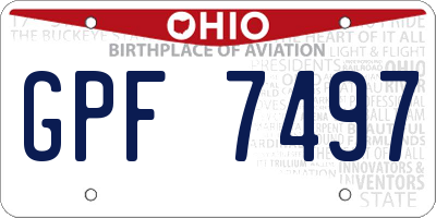 OH license plate GPF7497