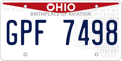 OH license plate GPF7498