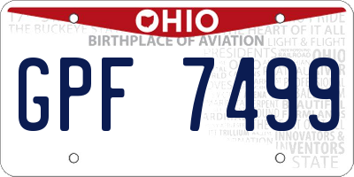 OH license plate GPF7499