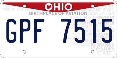 OH license plate GPF7515