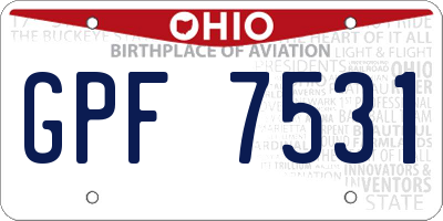 OH license plate GPF7531