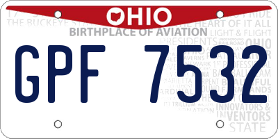 OH license plate GPF7532