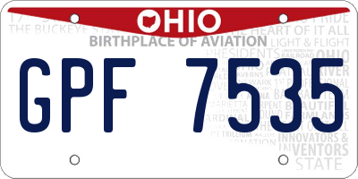 OH license plate GPF7535
