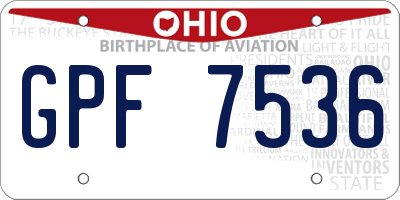 OH license plate GPF7536