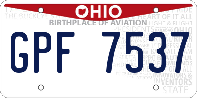 OH license plate GPF7537