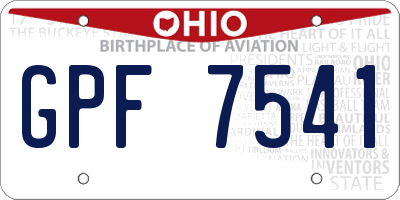 OH license plate GPF7541