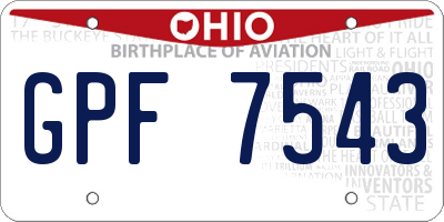 OH license plate GPF7543