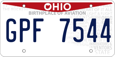 OH license plate GPF7544