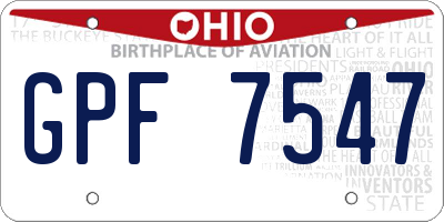 OH license plate GPF7547