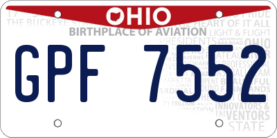 OH license plate GPF7552