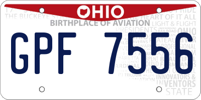 OH license plate GPF7556