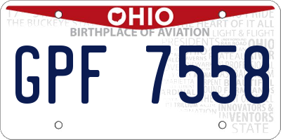 OH license plate GPF7558