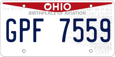 OH license plate GPF7559