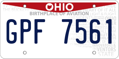 OH license plate GPF7561