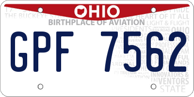 OH license plate GPF7562