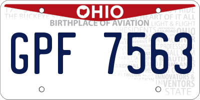 OH license plate GPF7563