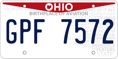 OH license plate GPF7572