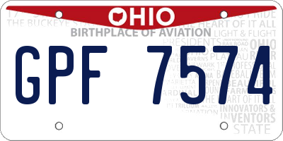 OH license plate GPF7574