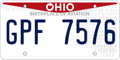 OH license plate GPF7576