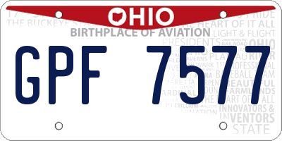 OH license plate GPF7577