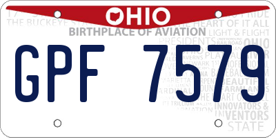 OH license plate GPF7579