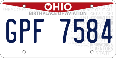 OH license plate GPF7584