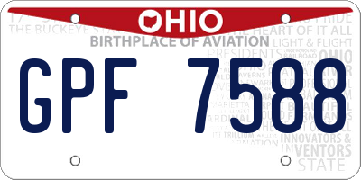 OH license plate GPF7588