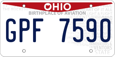 OH license plate GPF7590
