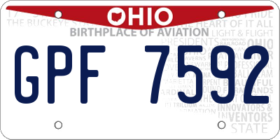 OH license plate GPF7592