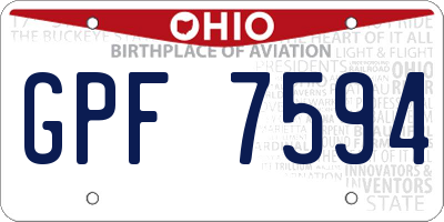 OH license plate GPF7594