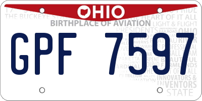OH license plate GPF7597