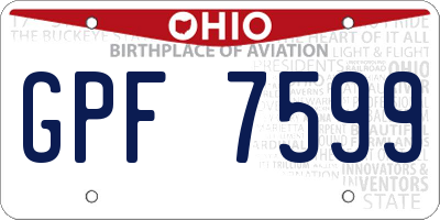 OH license plate GPF7599