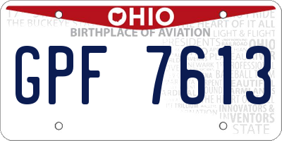 OH license plate GPF7613