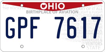 OH license plate GPF7617
