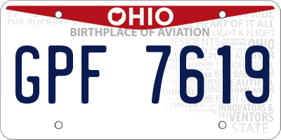 OH license plate GPF7619
