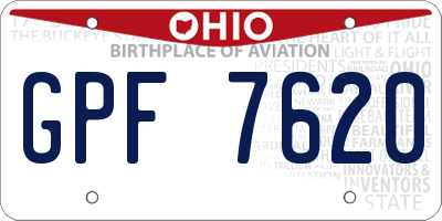OH license plate GPF7620