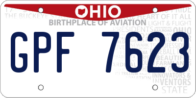 OH license plate GPF7623