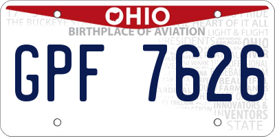 OH license plate GPF7626