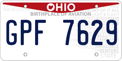 OH license plate GPF7629